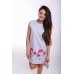 Embroidered Classic Dress "Poppies on Snow"